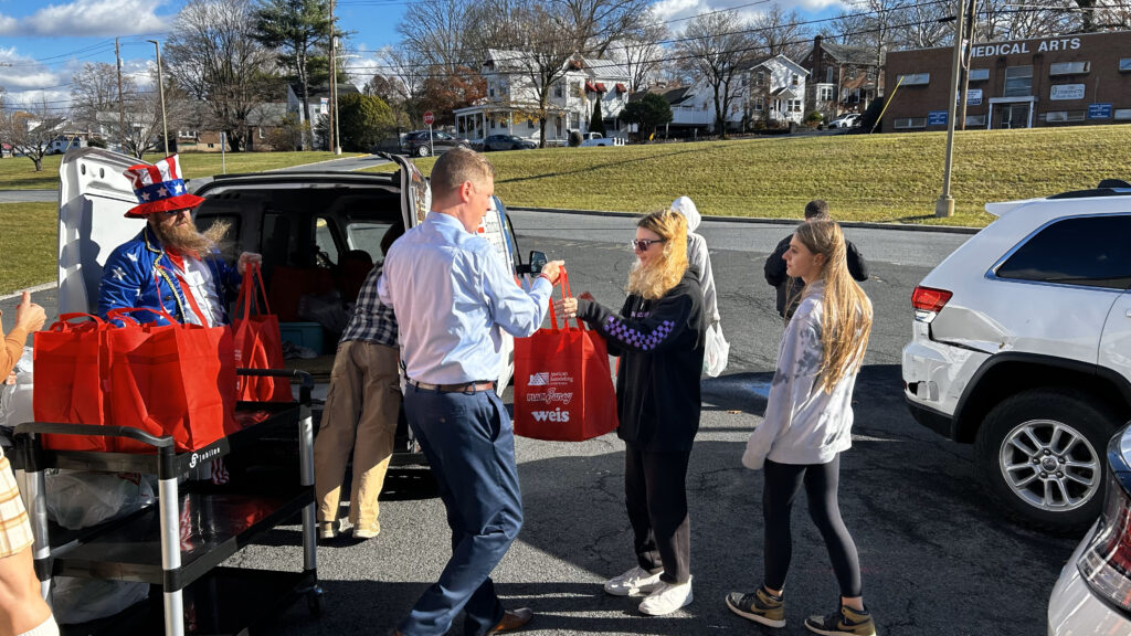 Handing Out Meal Kits