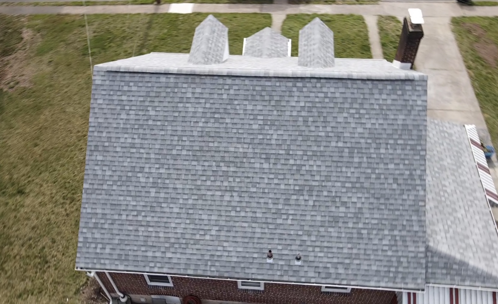 Asphalt Shingle Roof Installation Top View